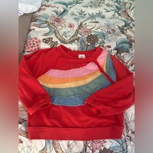 Anthropologie Red Multicolor Sweatshirt